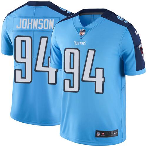 Nike Titans #94 Austin Johnson Light Blue Men's Stitched NFL Limited Rush Jersey - Click Image to Close